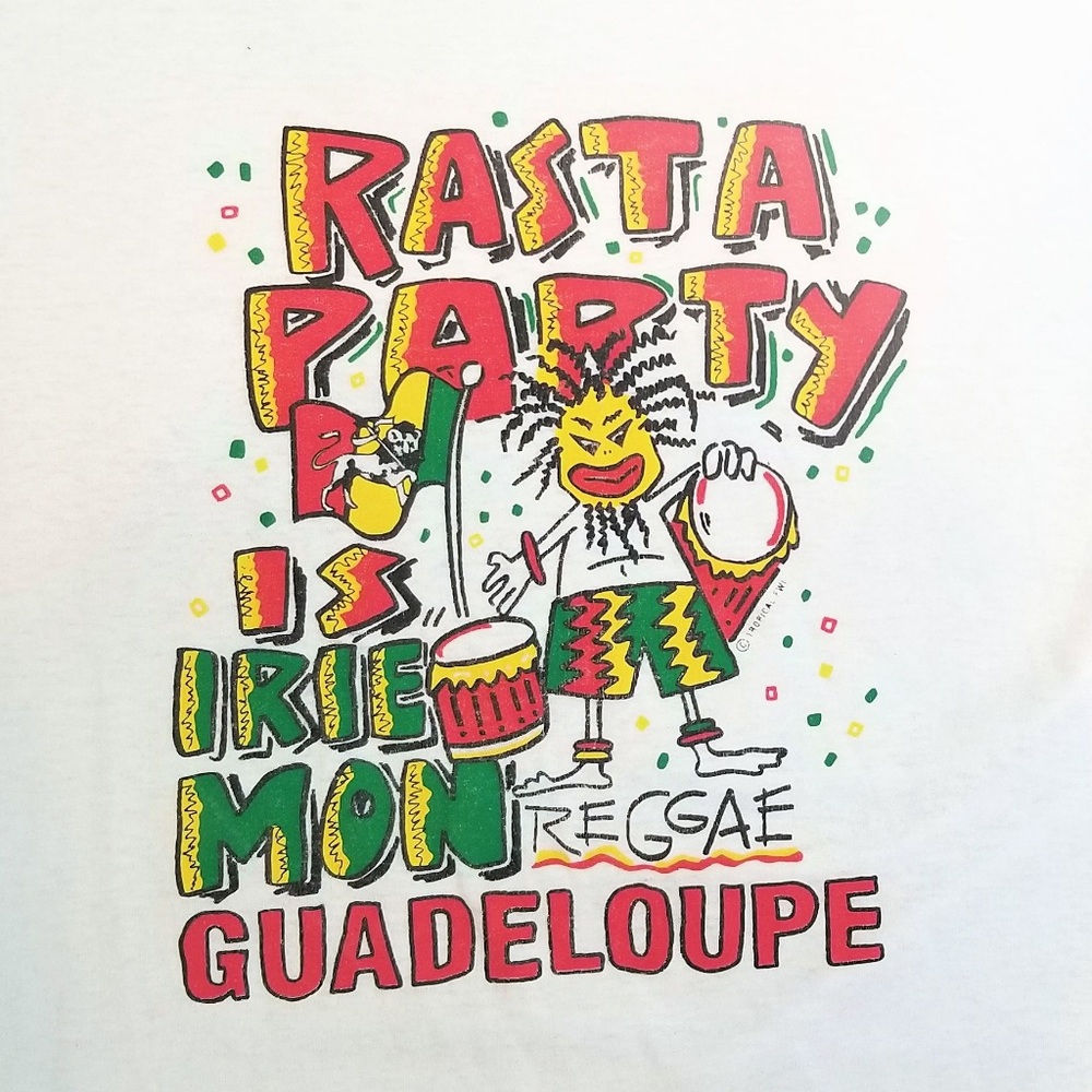 Rare Vintage Rasta Party Tee from Guadeloupe - Picture 2 of 5